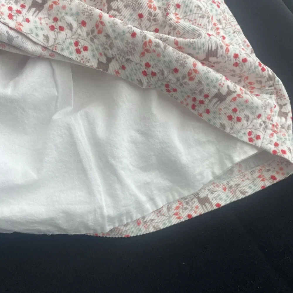 Gymboree Baby Dress 6-12 Months Floral Corduroy Bow Fall 2016 Woodland Deer